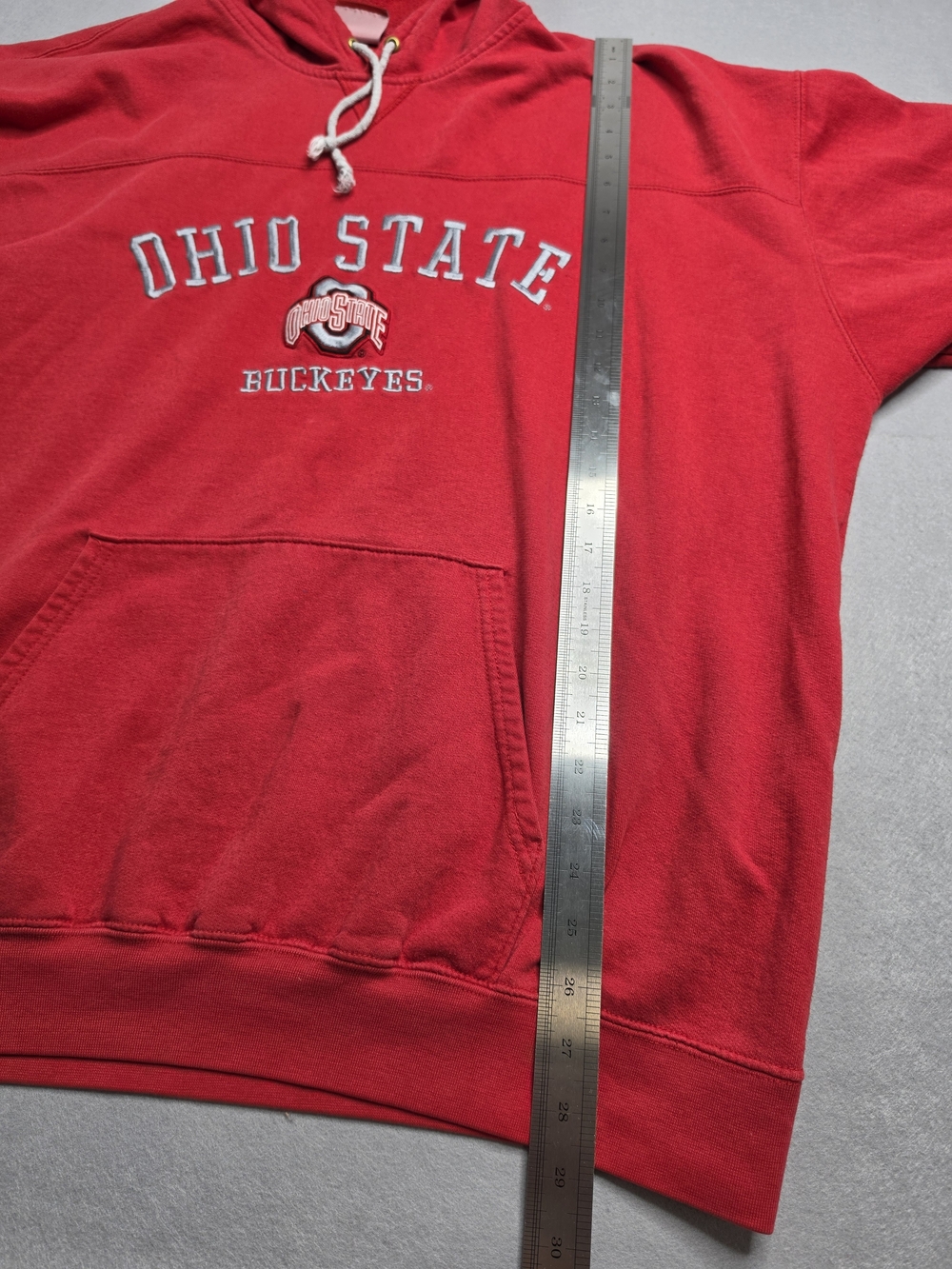 Ohio State University Buckeyes Red Pullover Hoodie Embroidered Logo Size XXL - Picture 4 of 7
